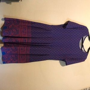 Lularoe Amelia dress royal blue and orange